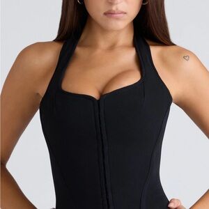 House of CB Black Halter Corset Top
